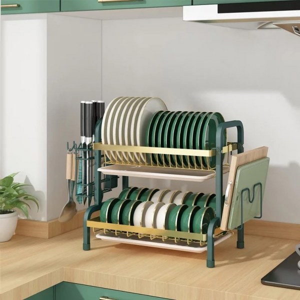 Anko 2 best sale tier dish rack